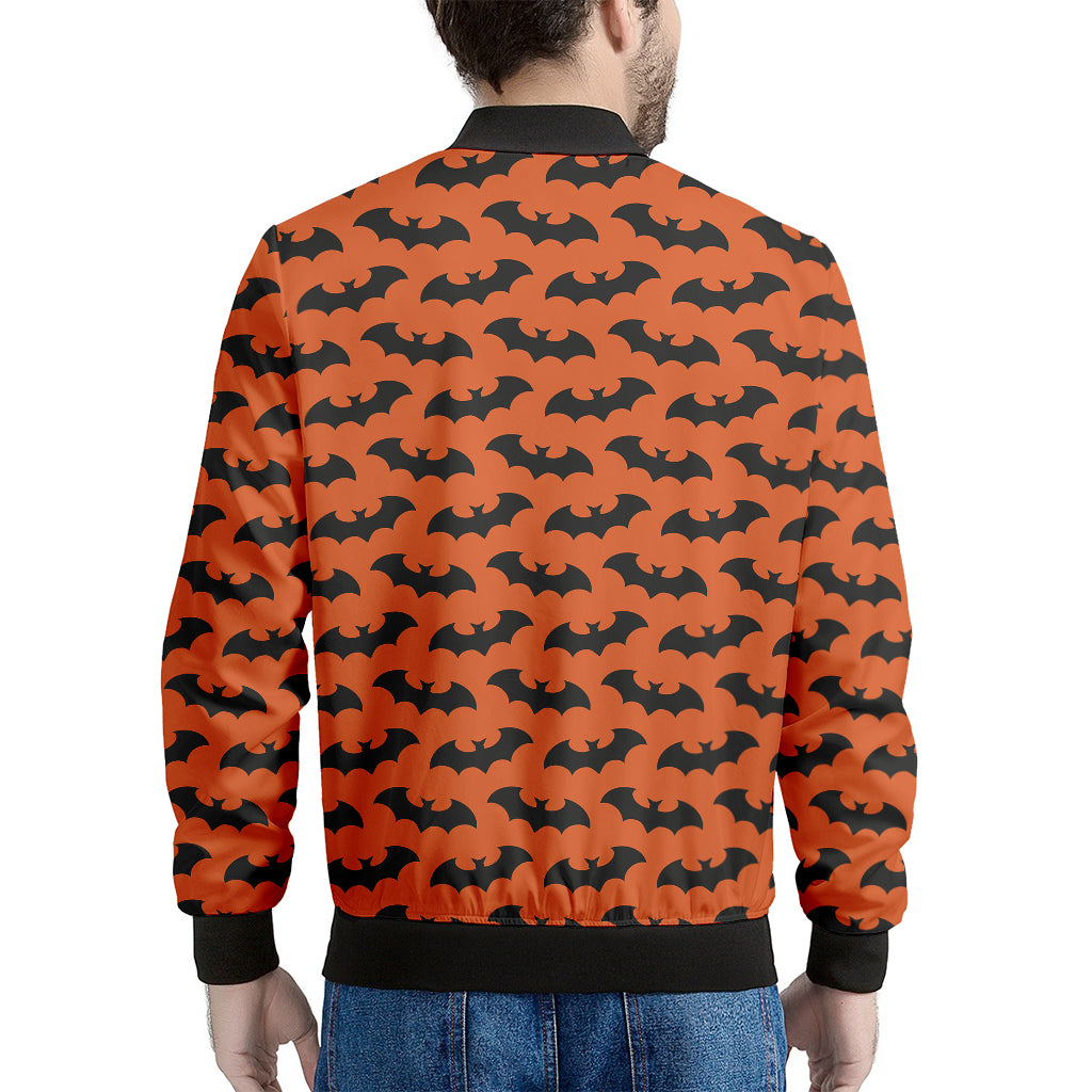 Halloween Bat Pattern Print Men's Bomber Jacket