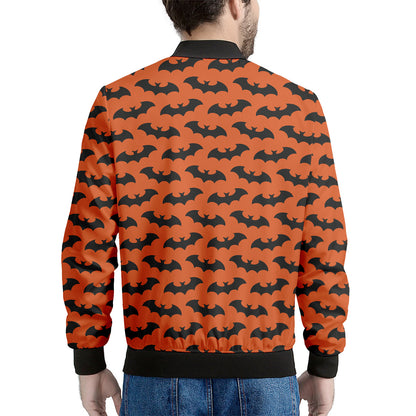 Halloween Bat Pattern Print Men's Bomber Jacket