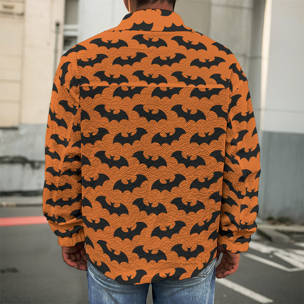 Halloween Bat Pattern Print Men's Shirt Jacket