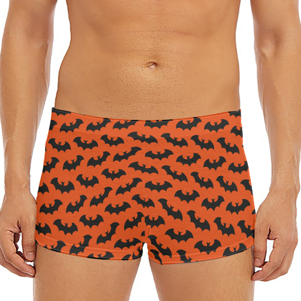 Halloween Bat Pattern Print Men's Short Boxer Briefs