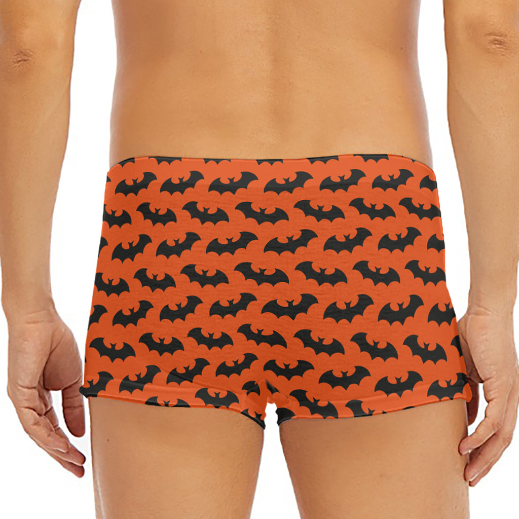 Halloween Bat Pattern Print Men's Short Boxer Briefs