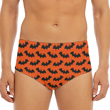 Halloween Bat Pattern Print Men's Triangle Swim Briefs