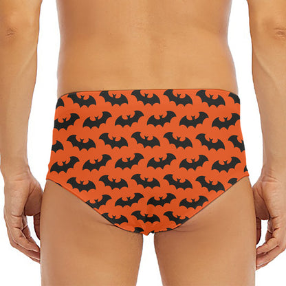 Halloween Bat Pattern Print Men's Triangle Swim Briefs