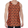 Halloween Bat Pattern Print Men's Velvet Tank Top