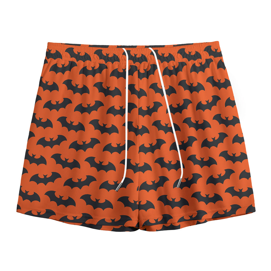 Halloween Bat Pattern Print Mesh Shorts