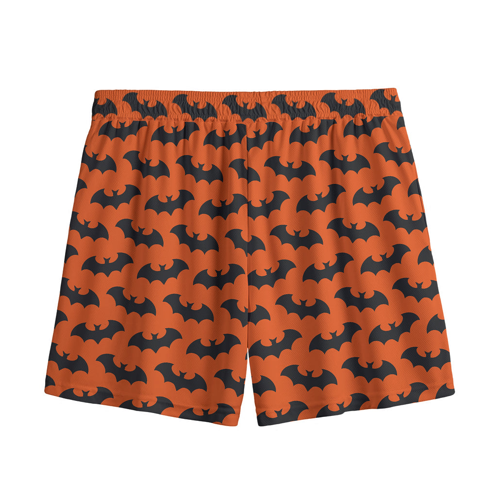 Halloween Bat Pattern Print Mesh Shorts