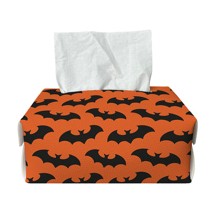 Halloween Bat Pattern Print Rectangle Tissue Box Cover