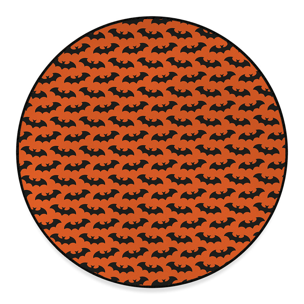 Halloween Bat Pattern Print Round Floor Mat