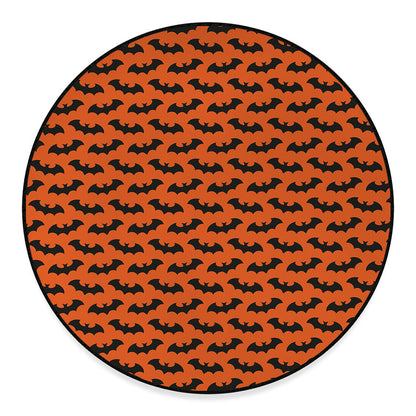 Halloween Bat Pattern Print Round Floor Mat