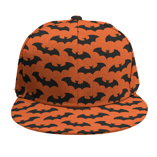 Halloween Bat Pattern Print Snapback Cap