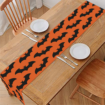 Halloween Bat Pattern Print Table Runner