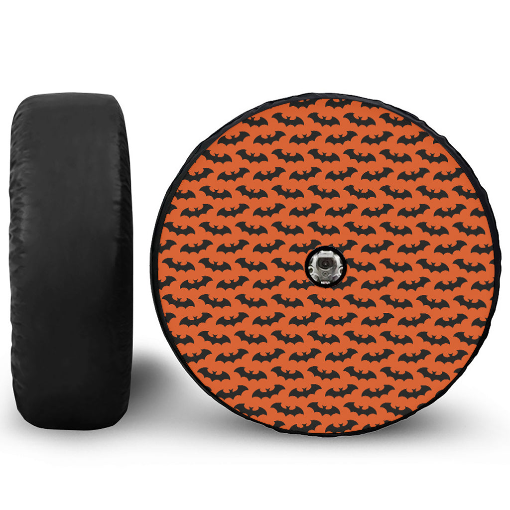 Halloween Bat Pattern Print Tire Cover With Camera Hole