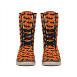 Halloween Bat Pattern Print Winter Boots