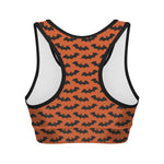 Halloween Bat Pattern Print Women's Sports Bra