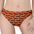 Halloween Bat Pattern Print Women's Thong