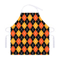 Halloween Black And Orange Argyle Print Adjustable Apron