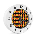 Halloween Black And Orange Argyle Print Alarm Clock