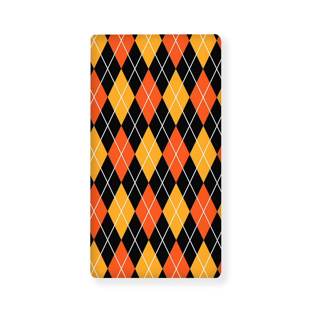 Halloween Black And Orange Argyle Print Baby Crib Sheet