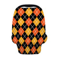 Halloween Black And Orange Argyle Print Baby Seat Cover