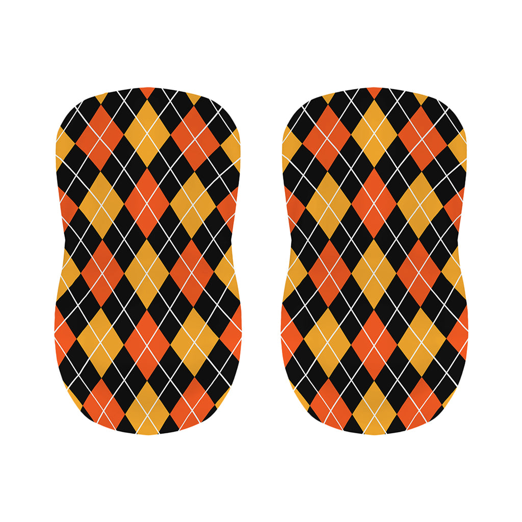 Halloween Black And Orange Argyle Print Bar Stool Covers
