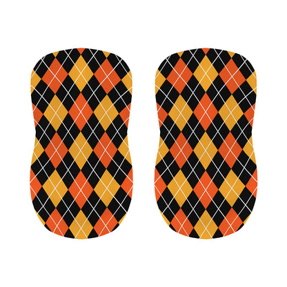 Halloween Black And Orange Argyle Print Bar Stool Covers