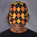 Halloween Black And Orange Argyle Print Baseball Cap