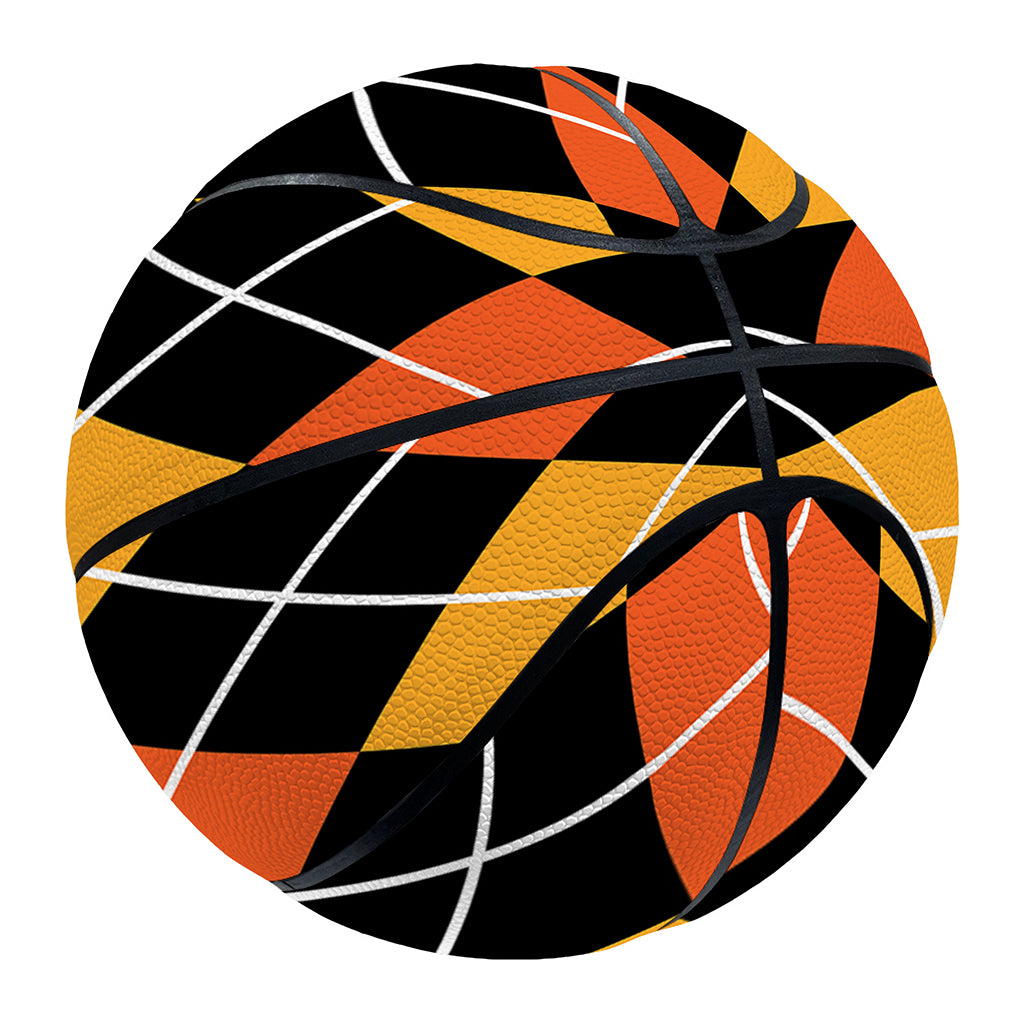 Halloween Black And Orange Argyle Print Basketball