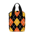 Halloween Black And Orange Argyle Print Bible Tote Bag