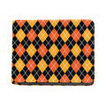 Halloween Black And Orange Argyle Print Bifold Wallet
