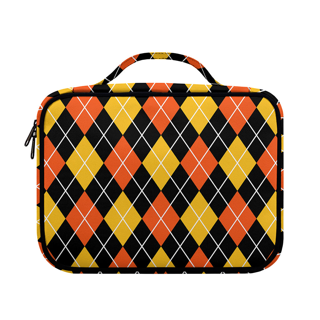 Halloween Black And Orange Argyle Print Briefcase Bible Bag