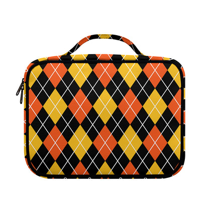 Halloween Black And Orange Argyle Print Briefcase Bible Bag