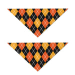 Halloween Black And Orange Argyle Print Dog Bandana