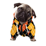 Halloween Black And Orange Argyle Print Dog Zip Up Hoodie