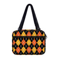 Halloween Black And Orange Argyle Print Double Strap Bible Bag