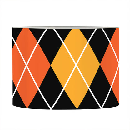 Halloween Black And Orange Argyle Print Drum Lamp Shade