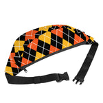 Halloween Black And Orange Argyle Print Fanny Pack