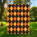 Halloween Black And Orange Argyle Print Garden Flag