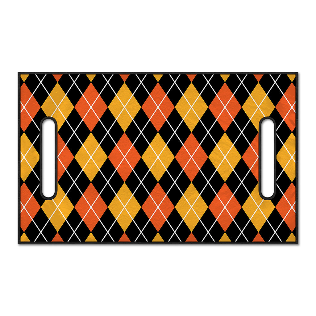 Halloween Black And Orange Argyle Print Golf Cart Seat Cover