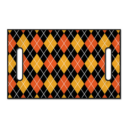 Halloween Black And Orange Argyle Print Golf Cart Seat Cover