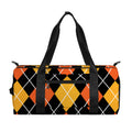 Halloween Black And Orange Argyle Print Gym Bag