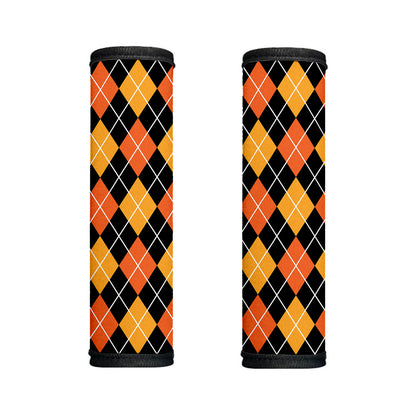 Halloween Black And Orange Argyle Print Handle Covers