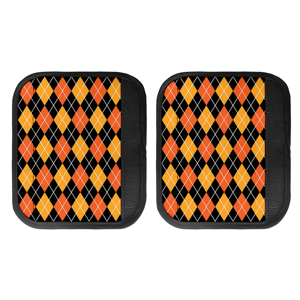 Halloween Black And Orange Argyle Print Handle Covers