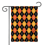 Halloween Black And Orange Argyle Print House Flag