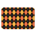 Halloween Black And Orange Argyle Print Indoor Door Mat
