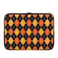 Halloween Black And Orange Argyle Print Laptop Sleeve