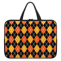Halloween Black And Orange Argyle Print Laptop Sleeve With Handle
