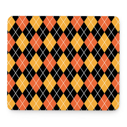 Halloween Black And Orange Argyle Print Mouse Pad