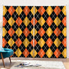 Halloween Black And Orange Argyle Print Pencil Pleat Curtains