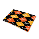 Halloween Black And Orange Argyle Print Pet Cooling Mat Cover