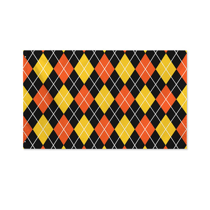 Halloween Black And Orange Argyle Print Polyester Flag